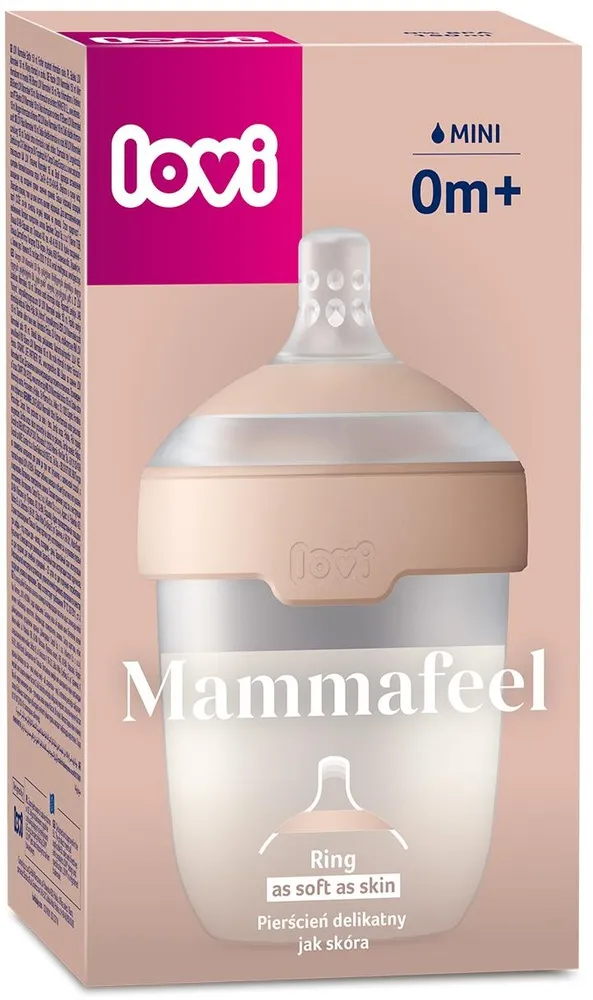 בקבוק לתינוק Mamafeel בנפח 250 מ"ל זרימה איטית מאוד 0+ – מבית Lovi