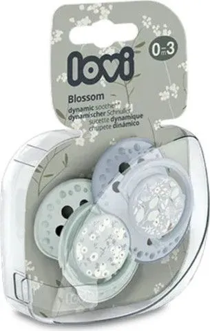 זוג מוצצי סיליקון מהדורת Spring Blossom מבית Lovi – כחול (0-3 חודשים)