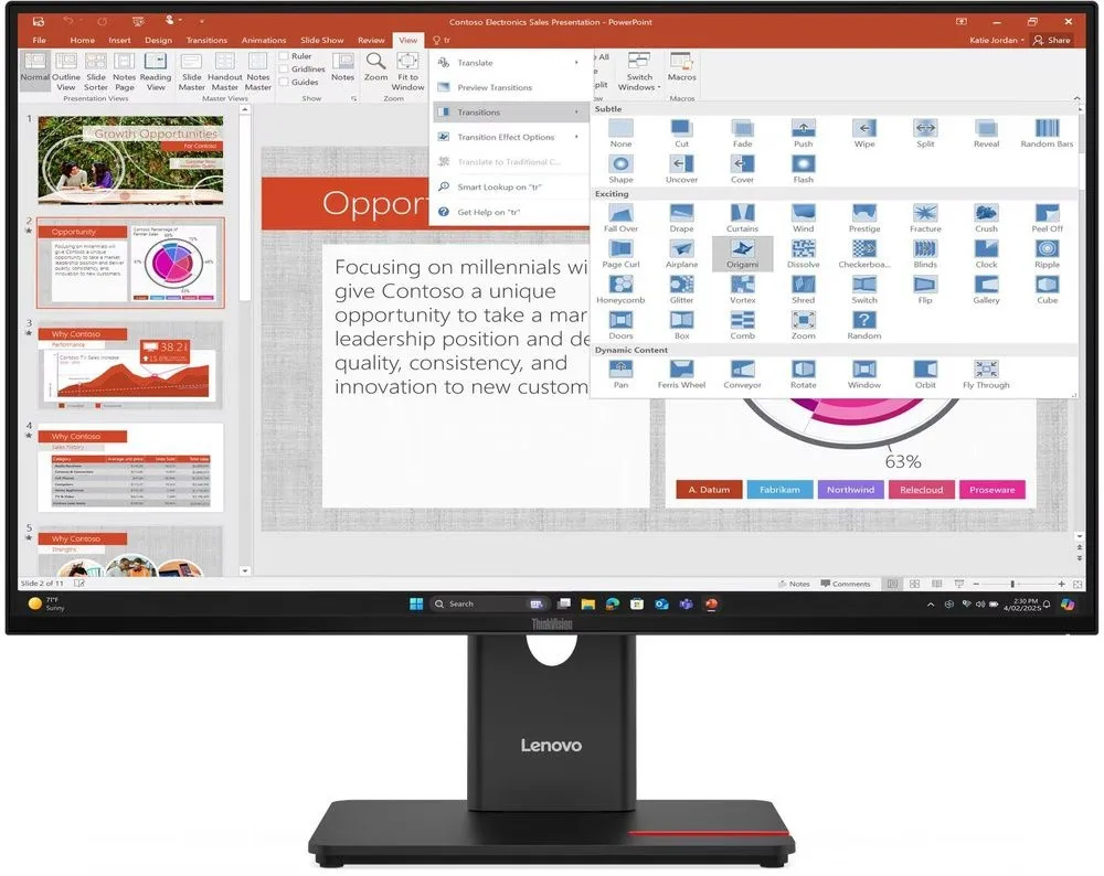 מסך מחשב Lenovo ThinkVision T27-40 64A5MAT6IS 27 QHD