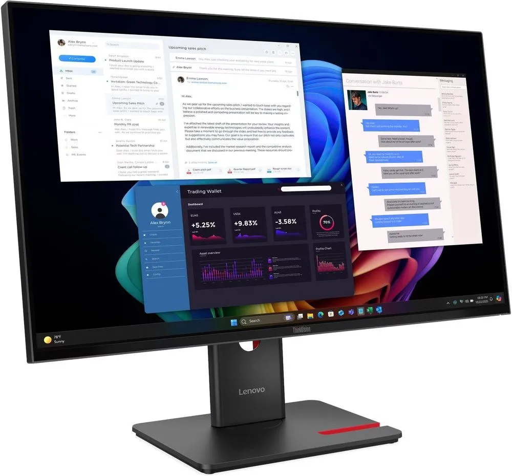 מסך מחשב Lenovo ThinkVision T27UD-40 64AFGAT2IS 27 UHD