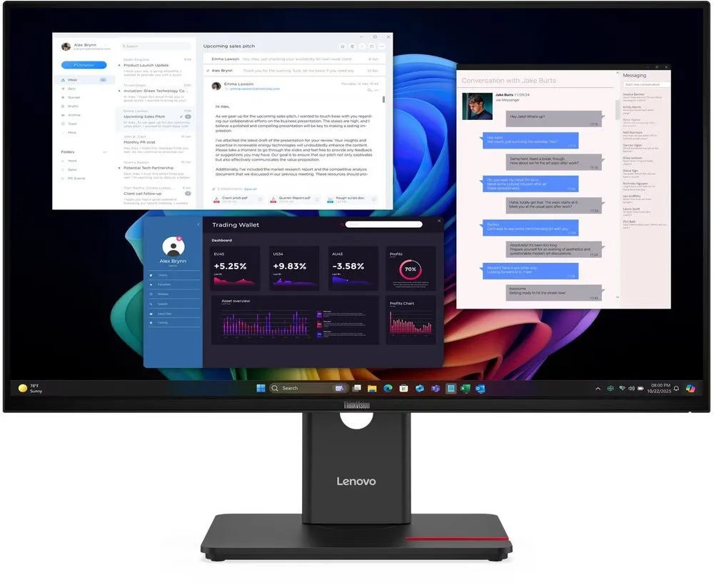 מסך מחשב Lenovo ThinkVision T27UD-40 64AFGAT2IS 27 UHD