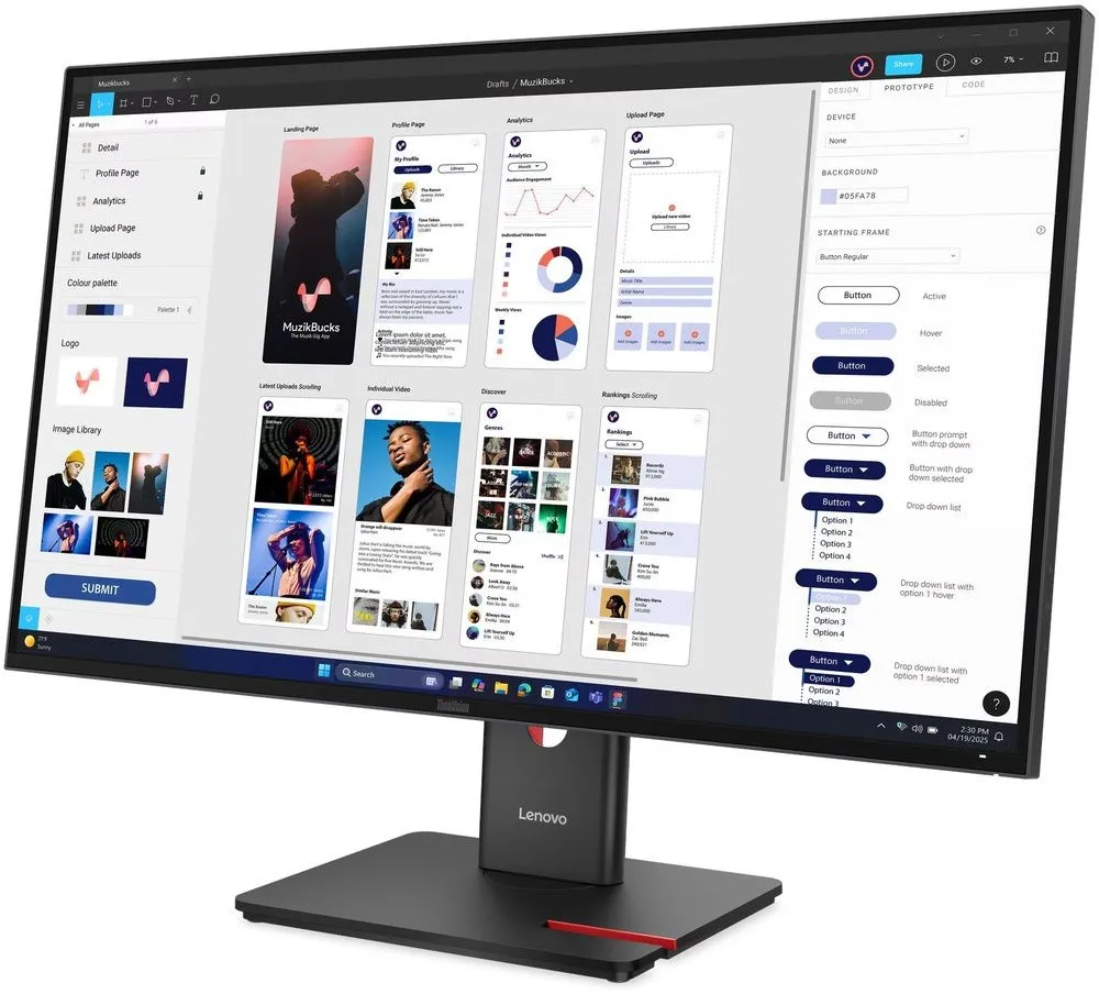 מסך מחשב Lenovo ThinkVision T32UD-40 64B0GAT1IS 31.5 4K UHD