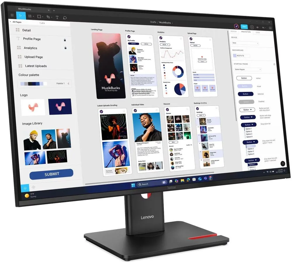 מסך מחשב Lenovo ThinkVision T32UD-40 64B0GAT1IS 31.5 4K UHD