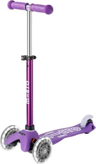 קורקינט מיני מיקרו דלוקס 3 גלגלים עם אורות – Micro Mini Deluxe Magic LED – צבע סגול