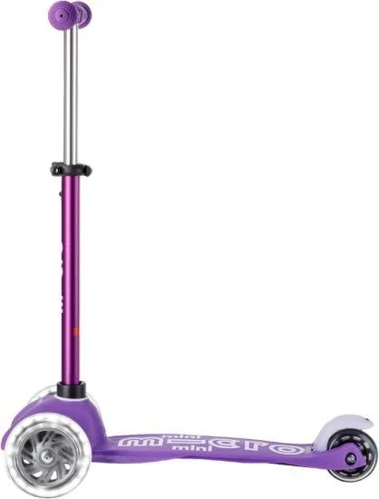 קורקינט מיני מיקרו דלוקס 3 גלגלים עם אורות – Micro Mini Deluxe Magic LED – צבע סגול