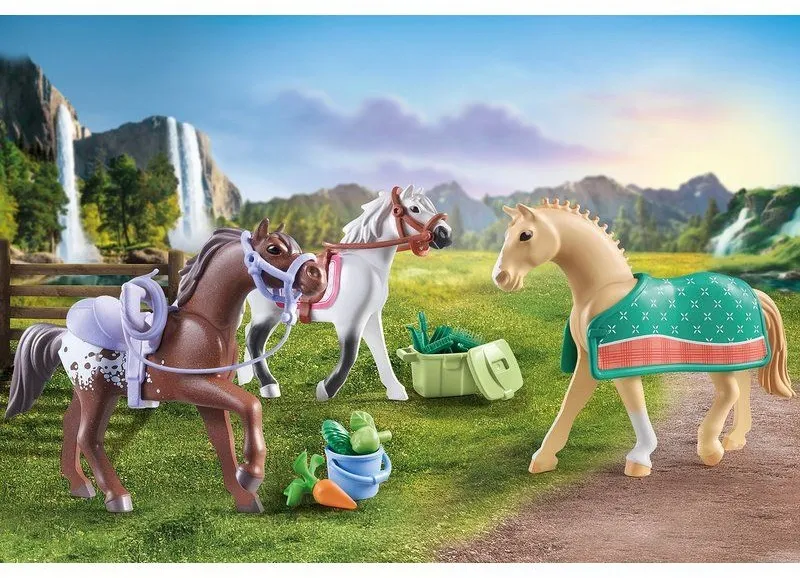 סט שלושה סוסים Playmobil 71356