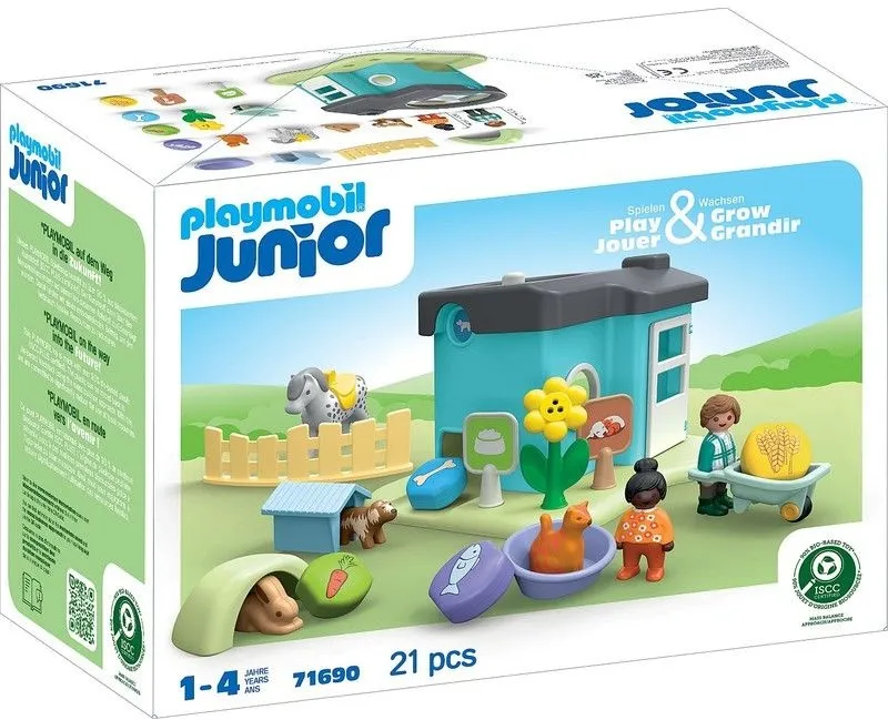 ג'וניור: בית חיות עם מתקן חטיפים Playmobil 71690