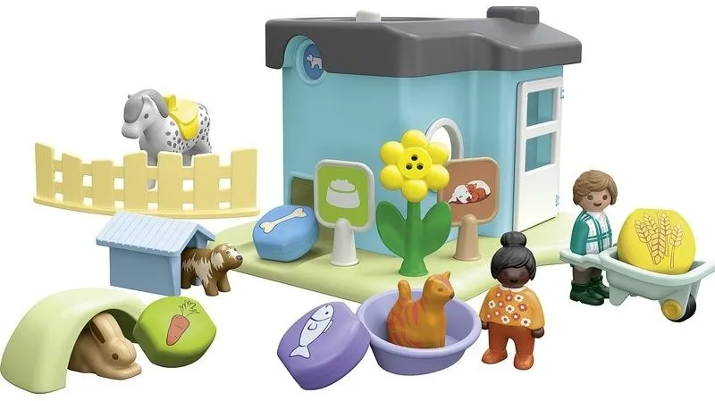 ג'וניור: בית חיות עם מתקן חטיפים Playmobil 71690