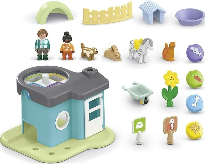 ג'וניור: בית חיות עם מתקן חטיפים Playmobil 71690