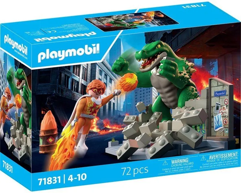 קרב גיבורים נגד לטאה ענקית Playmobil 71831