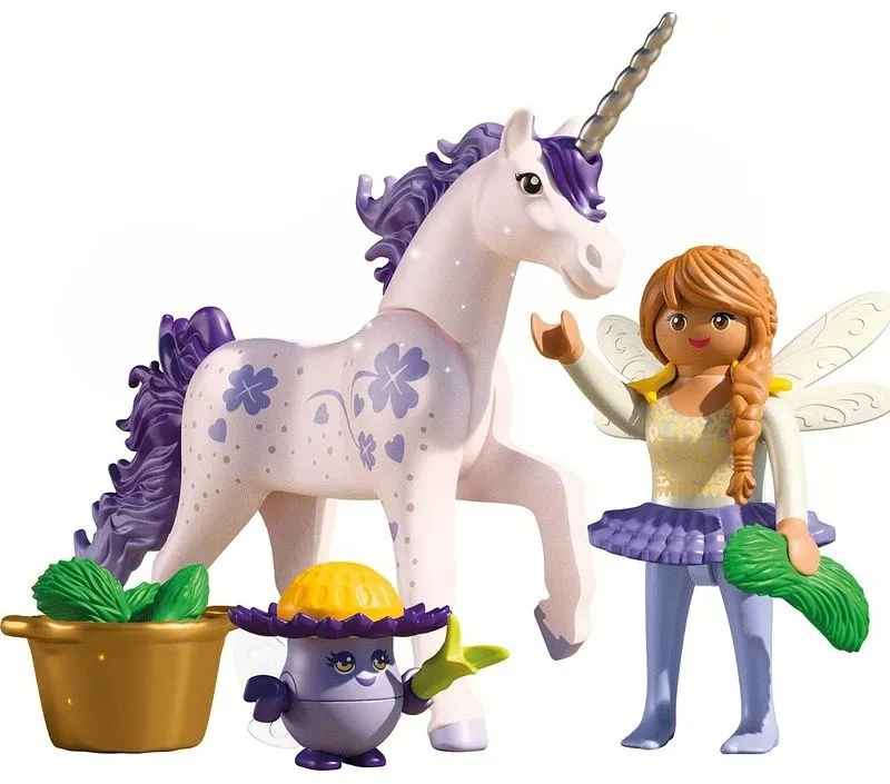 לבנדר בר מזל חד קרן אספנות עם פיה Playmobil 71843