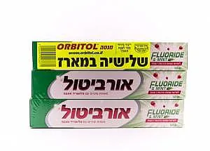 משחת שיניים Orbitol שלישייה בטעם מנטה – 145 גרם
