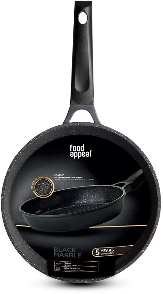 מחבת 20 ס"מ מסדרת BLACK MARBLE מתאים לאינדוקציה – מבית Food Appeal
