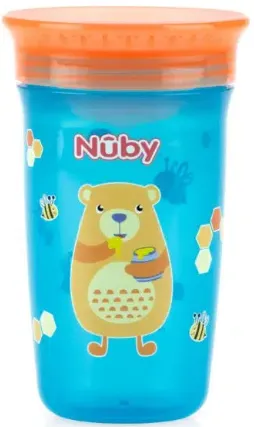 כוס הפלא 360 עם מכסה בנפח 300 מ"ל – צבע תכלת – מבית Nuby