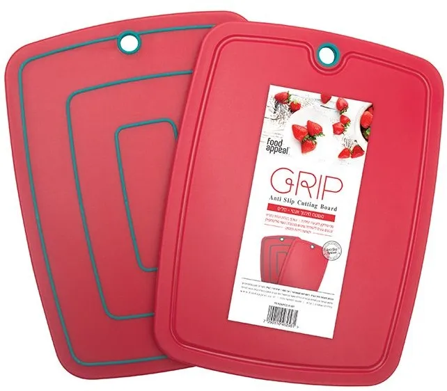 משטח חיתוך לארג' 38×29 ס"מ GRIP אדום – מבית Food Appeal