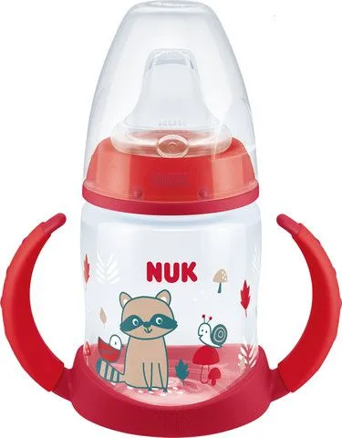 כוס אימון עם מד בקרת טמפרטורה וידיות 150 מ"ל NUK – צבע אדום