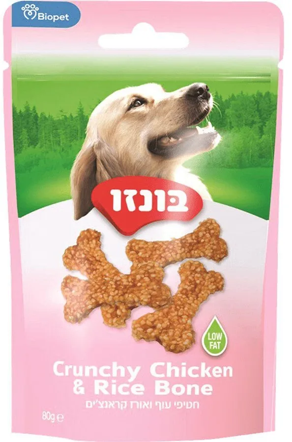 חטיף עוף ואורז קרנצי' לכלב – 85 גרם