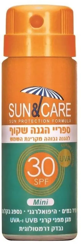 סאן אנד קאר ספריי שקוף להגנה גבוהה מהשמש למבוגרים SPF30 UVA – נפח 40 מ"ל