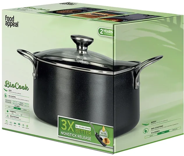 סיר 28 ס"מ, 7.4 ליטר מסדרת מסדרת BioCook מתאים לאינדוקציה – מבית Food Appeal
