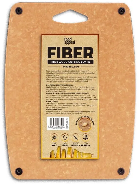 קרש חיתוך 44x33x0.6 ס"מ עשוי מסיבי עץ טבעי FIBER – מבית Food Appeal