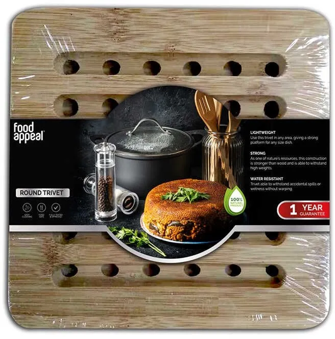 תחתית סירכלי חם מרובעת מבמבוק 15x15x1.2 ס"מ – מבית Food Appeal
