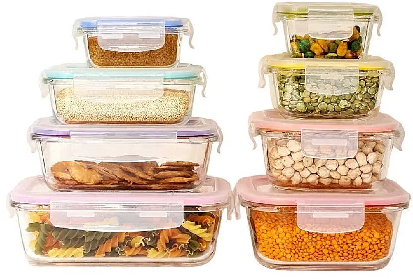 סט קופסאות אחסון 8 חל' זכוכית Glass Cloc – מבית Food Appeal