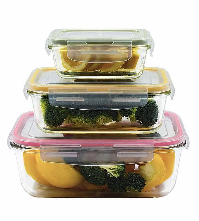 סט 3 כלי אחסון זכוכית Glass Cloc – מבית Food Appeal