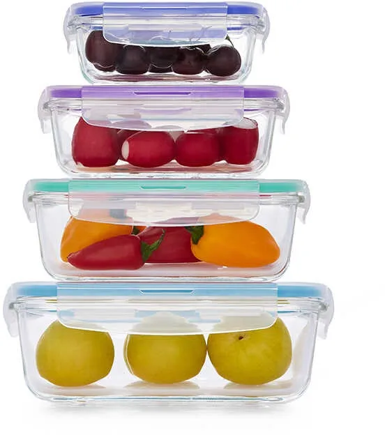 סט קופסאות אחסון 4 חל' זכוכית Glass Cloc – מבית Food Appeal