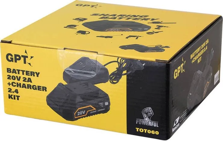 מארז מטען + סוללה GPT TOT060 20V 2A
