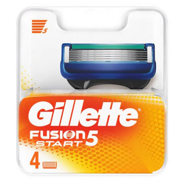 סכיני גילוח רב פעמיים Gillette Fusion 5 Start לגברים חמישה להבים – סך הכל 4 סכינים
