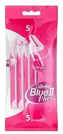 סכיני גילוח לנשים חד פעמי Gillette Blue 2 Plus שני להבים – 5 סכינים