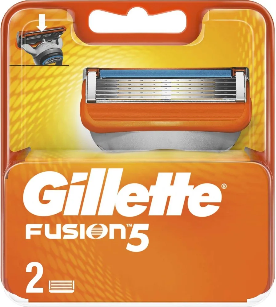 סכיני גילוח רב פעמיים Gillette Fusion 5 לגברים חמישה להבים – סך הכל 2 סכינים