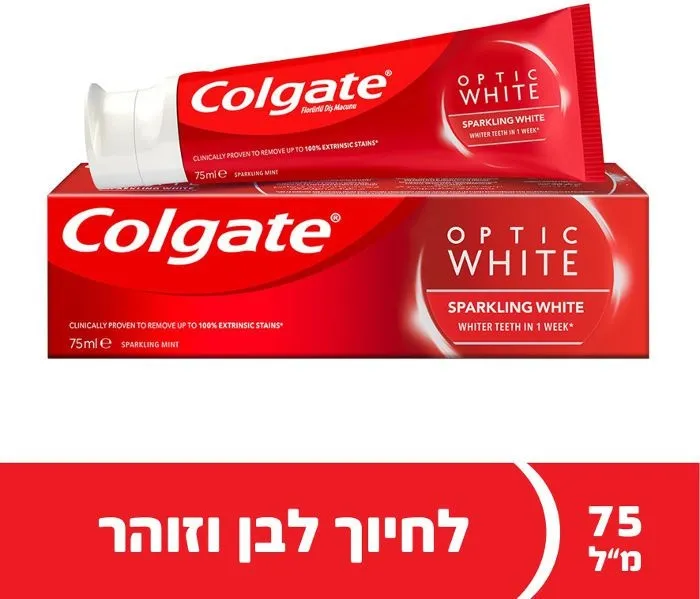 משחת שיניים קולגייט אופטיק ווייט ספרקלינג – 75 מ"ל