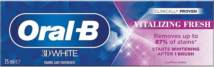 מארז 3 משחות שיניים להלבנה Oral-B 3D White Vitalizing – נפח 75 מ"ל