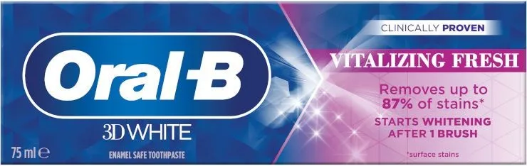 משחת שיניים להלבנה Oral-B 3D White Vitalizing – נפח 75 מ"ל
