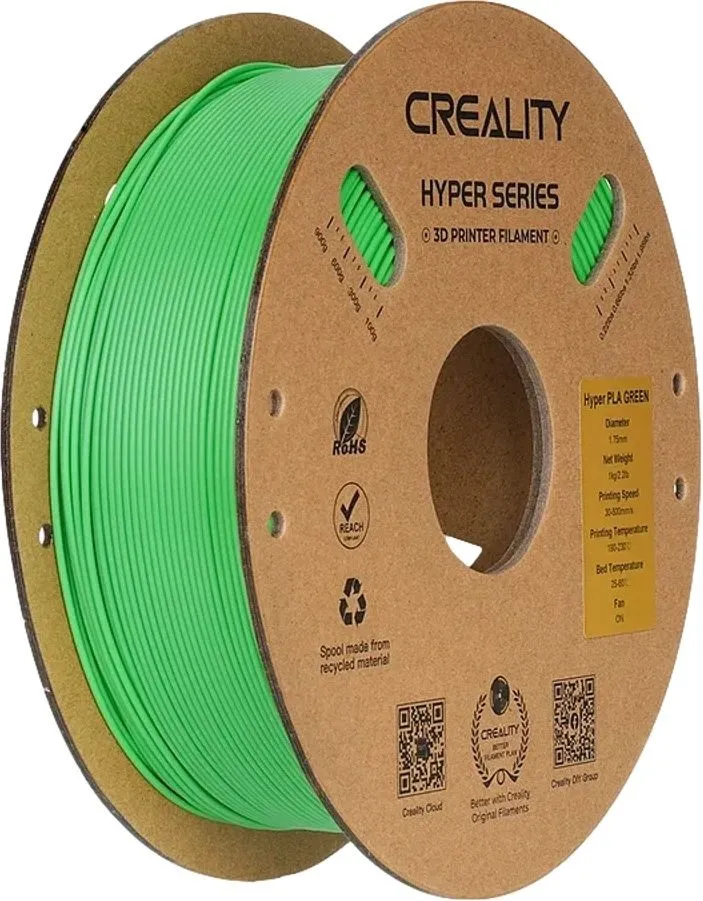סליל הדפסה (פילמנט) 1.75 מ”מ / 1 ק”ג דגם Hyper Series PLA RFID למדפסת תלת מימד מבית Creality – צבע ירוק