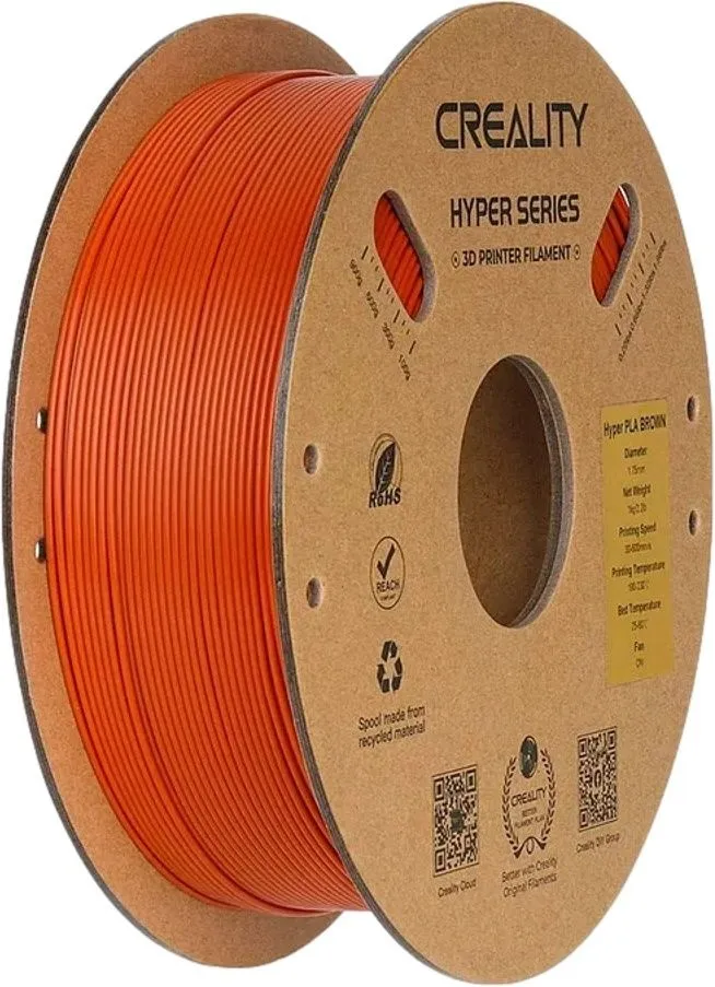 סליל הדפסה (פילמנט) 1.75 מ”מ / 1 ק”ג דגם Hyper Series PLA RFID למדפסת תלת מימד מבית Creality – צבע חום
