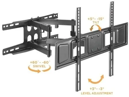 מתקן תלייה פינתי למסכי טלויזיה בגודל 37"-80" אינץ' Lumi LLPA63-466