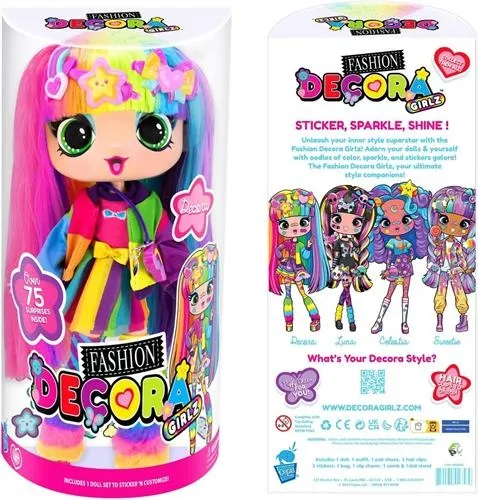 בובת אופנה צבעונית – 28 ס"מ מבית Decora