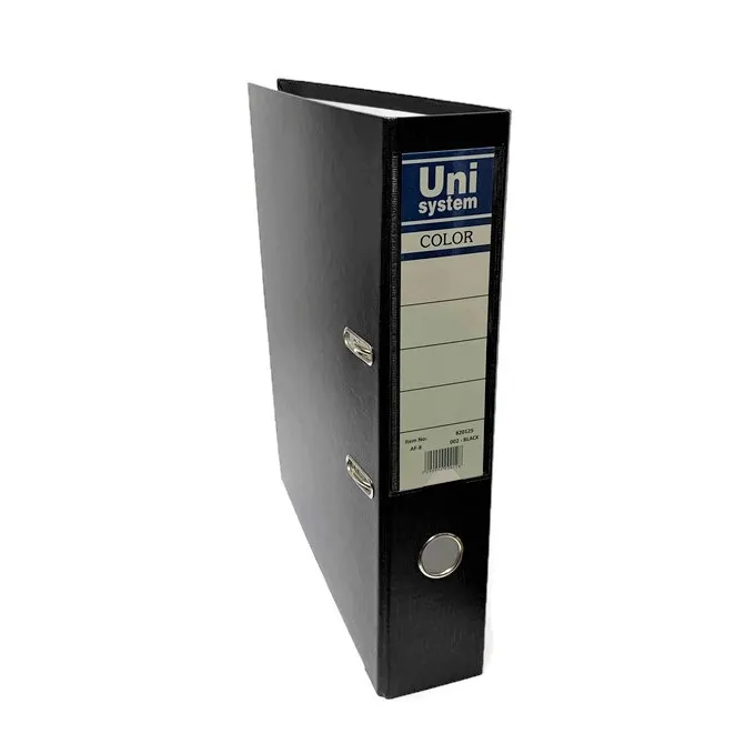 קלסר UNI פלסטי גב 8 ס"מ – עברית – שחור