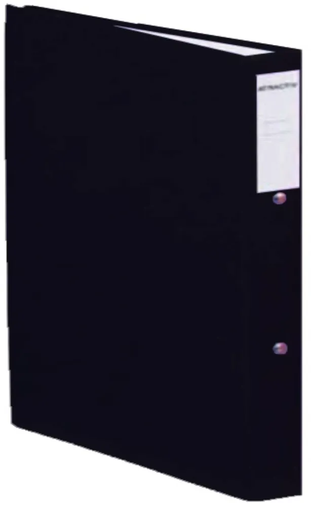 קלסר טבעת פלסטי גב 3.5 ס"מ שחור – Uni