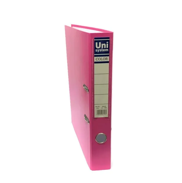 קלסר טבעת פלסטי גב 3.5 ס"מ ורוד – Uni
