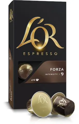 מארז קפסולות קפה לור פורזה המתאים למכונות Nespresso בדרגת חוזק 9