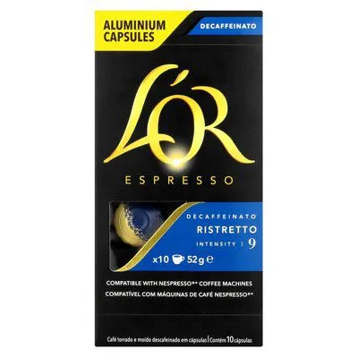 מארז קפסולות קפה לור המתאים למכונות Nespresso נטול קפאין