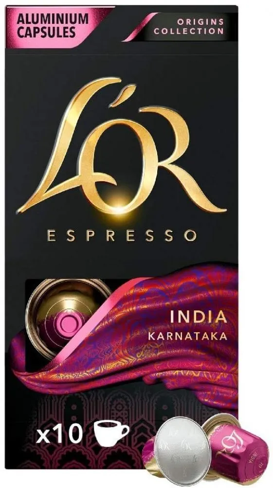 מארז קפסולות קפה לור הודו המתאים למכונות Nespresso בדרגת חוזק 10