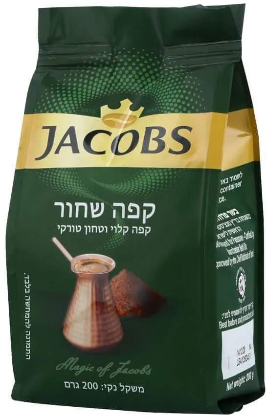 ג'ייקובס קפה שחור קלוי טחון טורקי 200 גרם