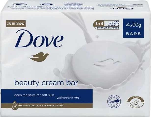 Dove – אל סבון מוצק קלאסי – סך הכל 4 יחידות באריזה 90 גרם כל אחד