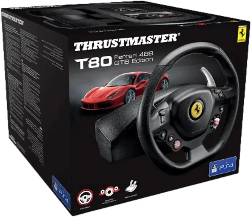 הגה מירוצים עם דוושות Thrustmaster T80 Ferrari 488 GTB Edition