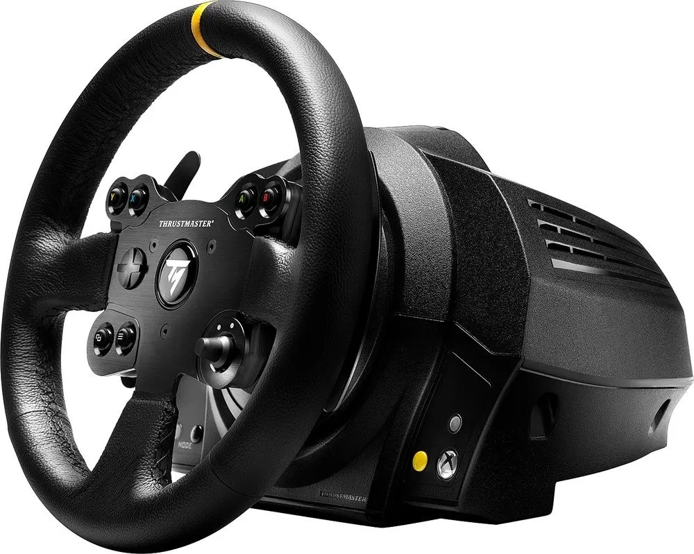 הגה מירוצים כולל דוושות Thrustmaster TX-RW Leather Edition Feedback לאקסבוקס ONE ולמחשב PC