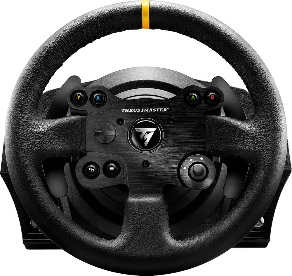 הגה מירוצים כולל דוושות Thrustmaster TX-RW Leather Edition Feedback לאקסבוקס ONE ולמחשב PC